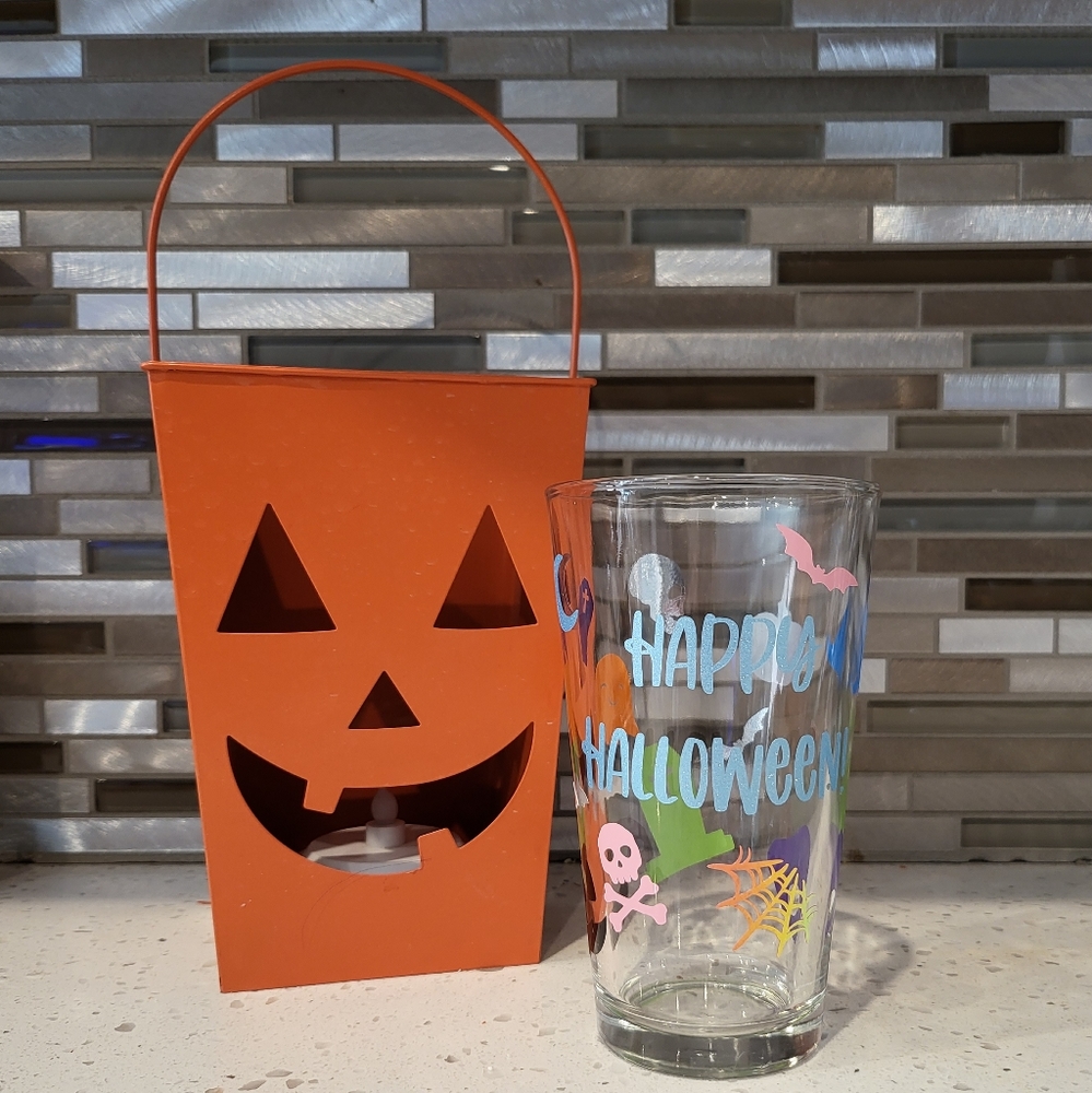 Happy Halloween Glass
